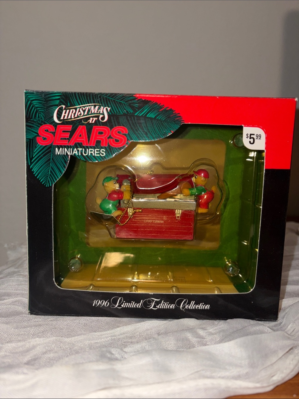 Vintage Sears Craftsman Red Tool Box Ornament